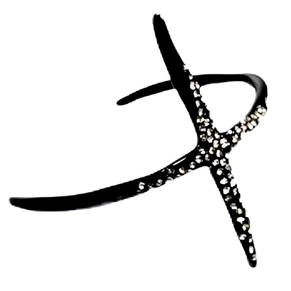 Alexis Bittar Jewelry - ALEXIS BITTAR • Minimalist Black Spear Cuff Cross Spike Bracelet